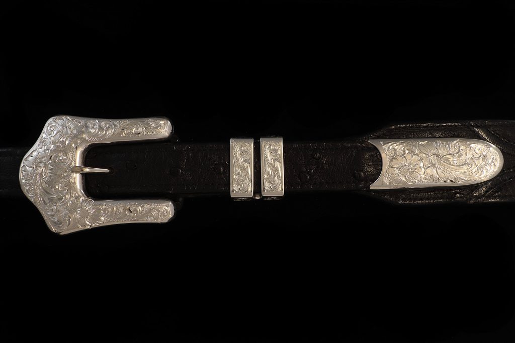 Bright-Cut Three-Piece Buckle Set